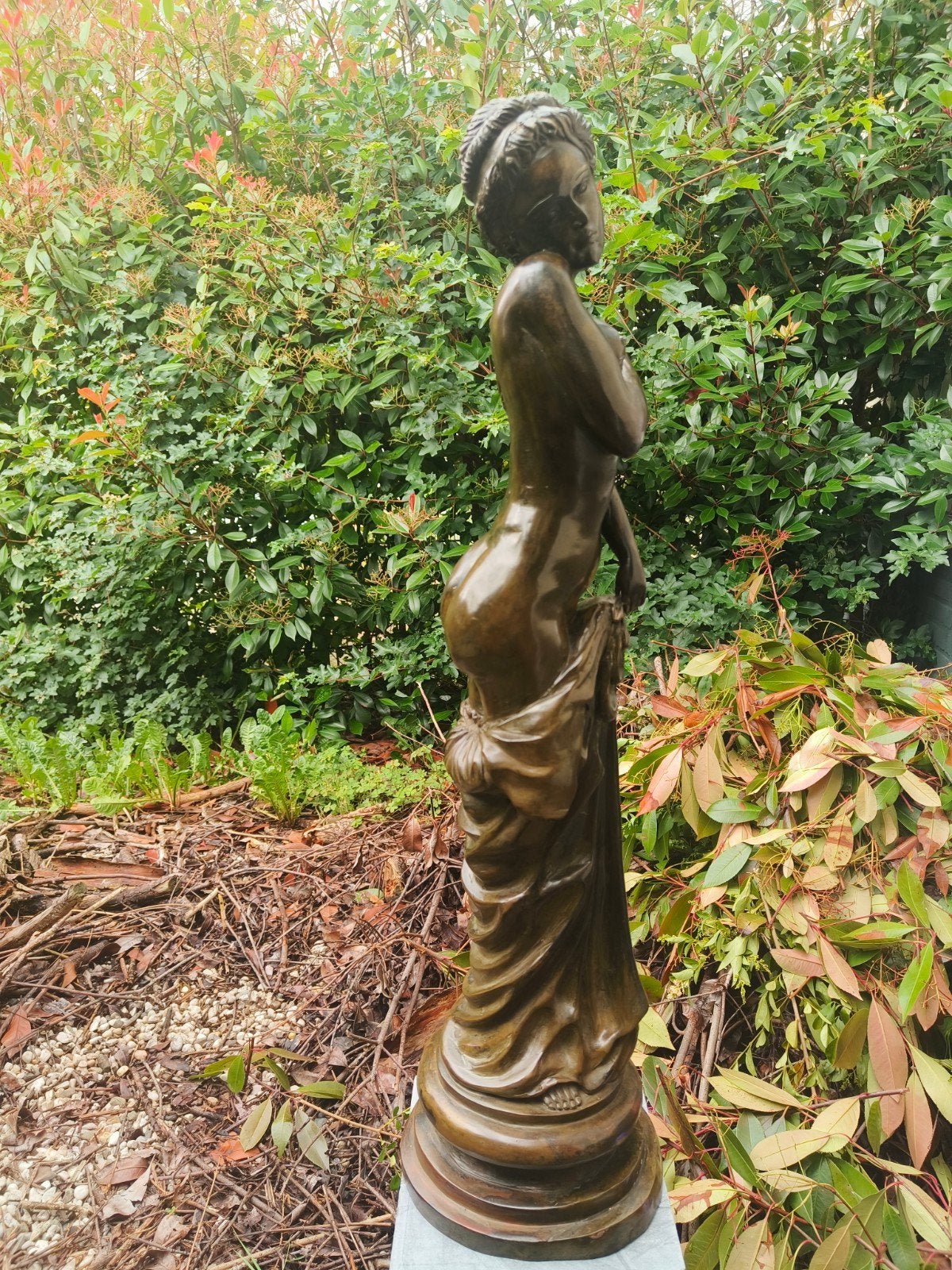 Groot Bronzen Beeld - Vénus au Bain (Allegrain)80CM, Ophalen, Handgemaakt, Art nouveau, 50 - 100 cm