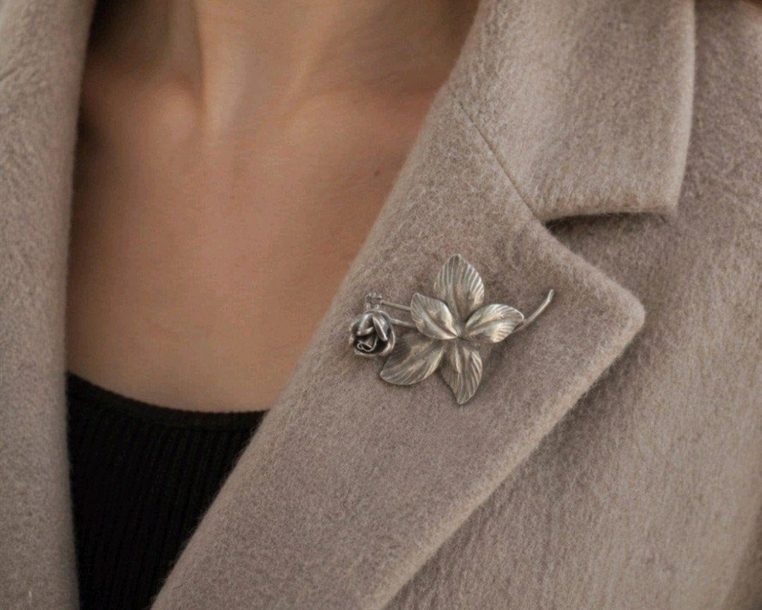 Leuk zilveren(925) vintage  broche, 4 tot 7 cm, Ophalen of Verzenden, Zo goed als nieuw, Zilver