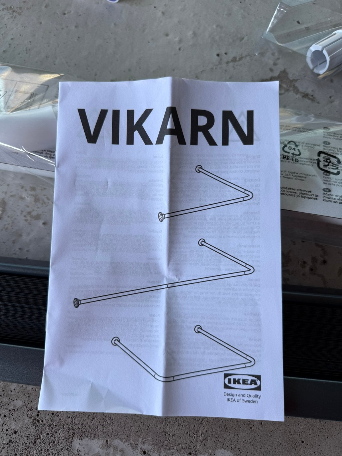 Douchegordijn ophangset nieuw, Wandmontage, Ophalen, Nieuw, Kunststof
