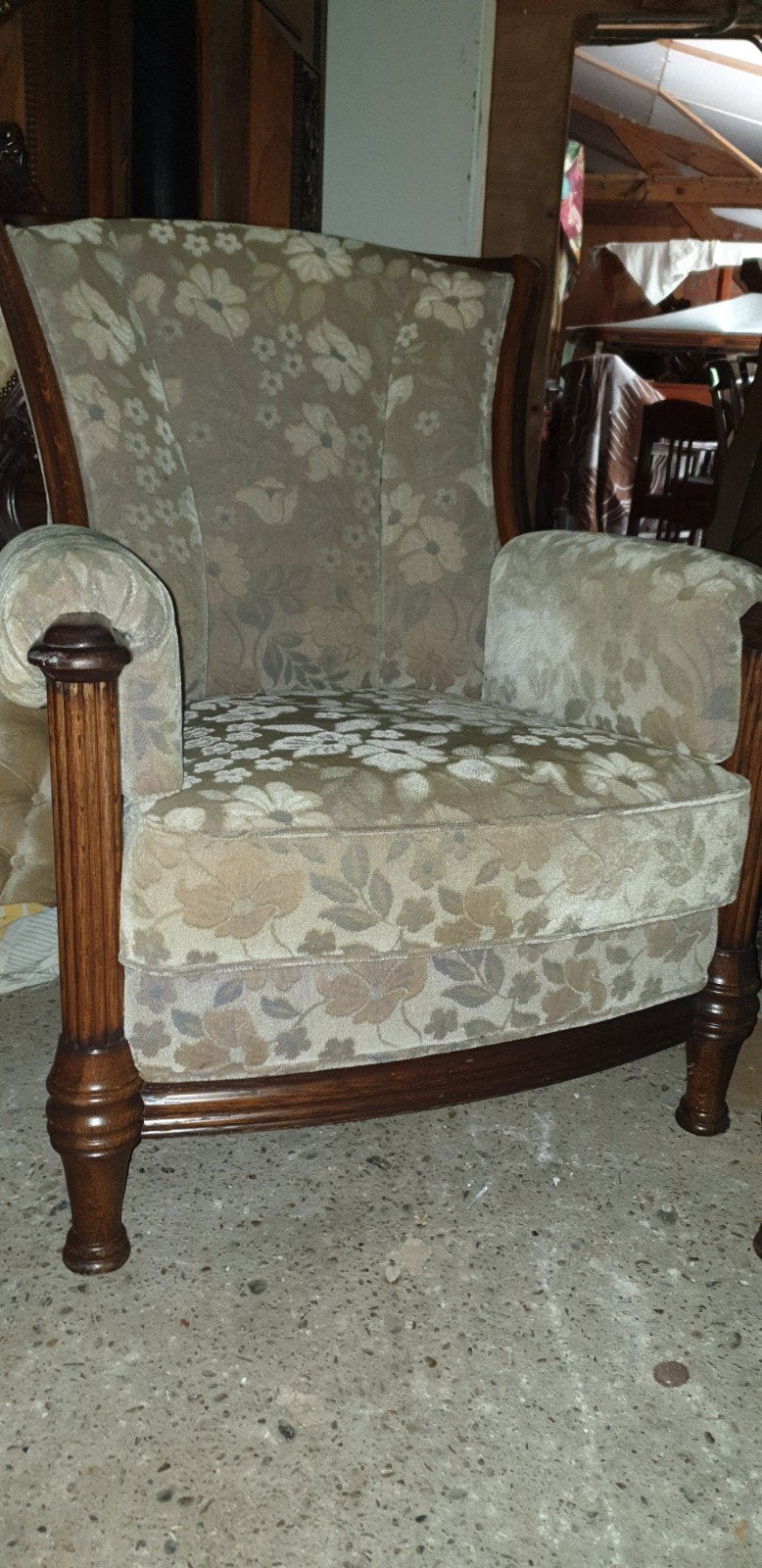 Set van 2 eiken fauteuils en bijpassende bank, Ophalen, 75 tot 100 cm, Stof