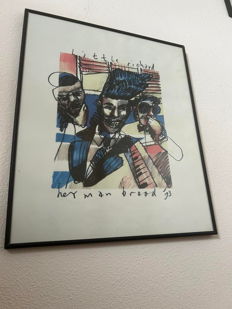 Herman Brood Prent Little Richards, Ophalen, Minder dan 50 cm, Schilderij, 50 tot 75 cm