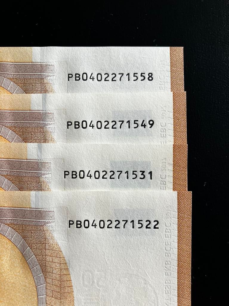 €50,-Draghi - UNC - P001A1 !!!! Oplopende serienummers, Postzegels en Munten, Bankbiljetten | Europa | Eurobiljetten, Ophalen of Verzenden