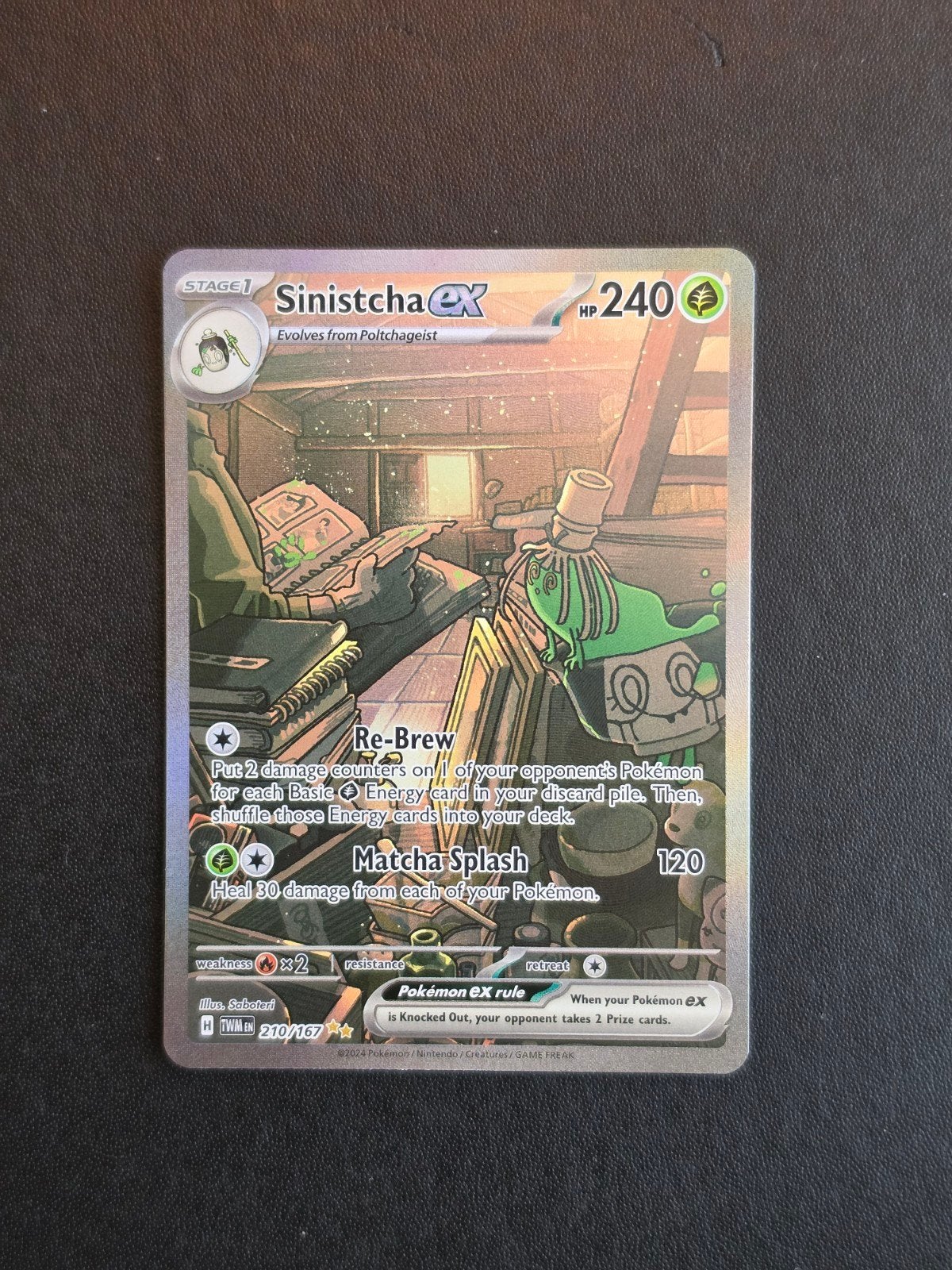 Sinistcha ex (TWM 210) Pokémon kaart, Ophalen of Verzenden, Zo goed als nieuw, Losse kaart