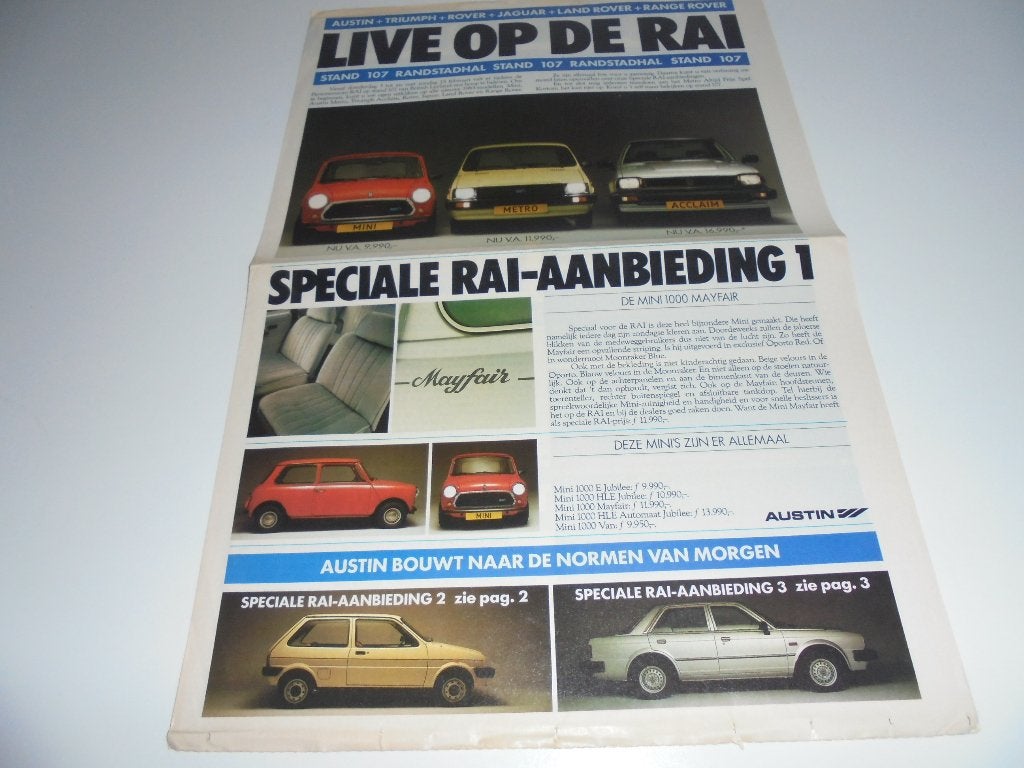 infokrantje British Leyland AutoRAI  1983, Ophalen of Verzenden, Gelezen, Overige merken