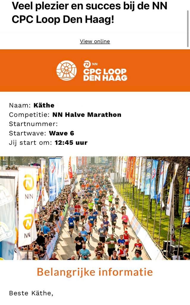 CPC Den Haag - halve marathon, Eén persoon, Maart