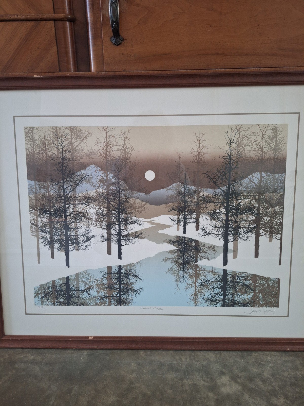 James Hagen - Winterlandschap met maan - Ingelijst, Ophalen