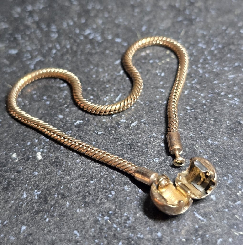 Pandora Moments snake chain-armband Rosé goud verguld, Verzenden, Zo goed als nieuw, Goud, Staal