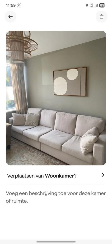Mooie beige bank. Zgan. Zsm ophalen, Ophalen of Verzenden, Zo goed als nieuw