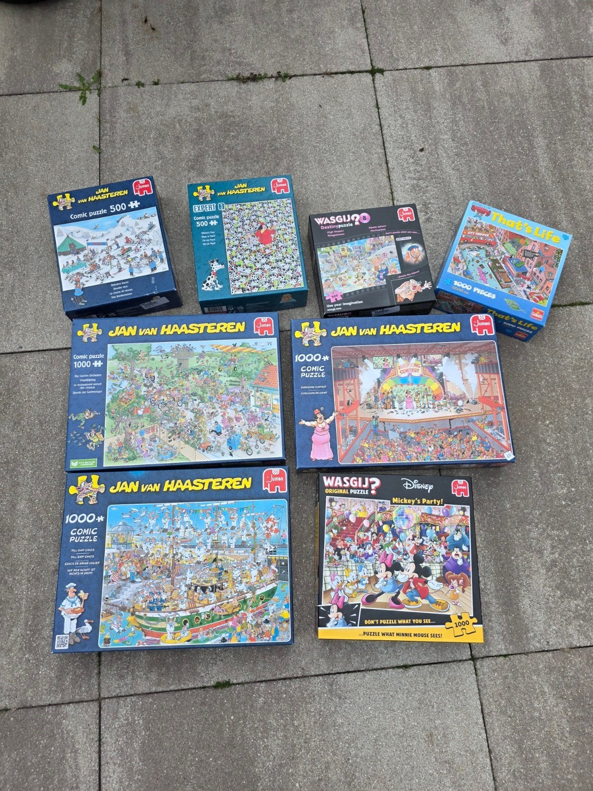 Diverse Legpuzzels: Jan van Haasteren, Wasgij, Disney, Ophalen, 500 t/m 1500 stukjes, Gebruikt, Legpuzzel