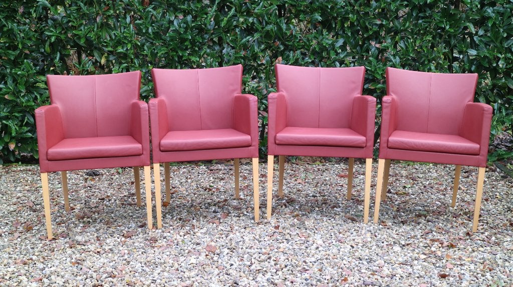 Montis Cita stoelen. 4x leren eetkamerstoelen., Huis en Inrichting, Stoelen, Ophalen, Overige kleuren, Zo goed als nieuw, Vier