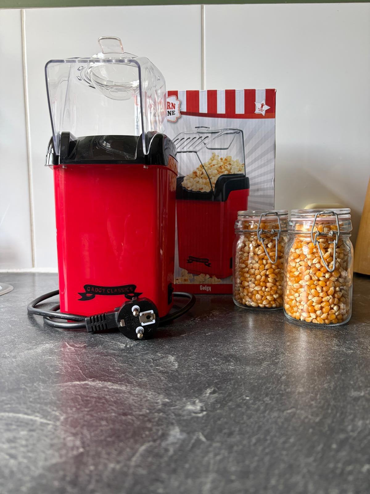 Popcorn machine inclusief maïs, 4 liter of meer, Ophalen, Zo goed als nieuw, 3 snelheden of meer