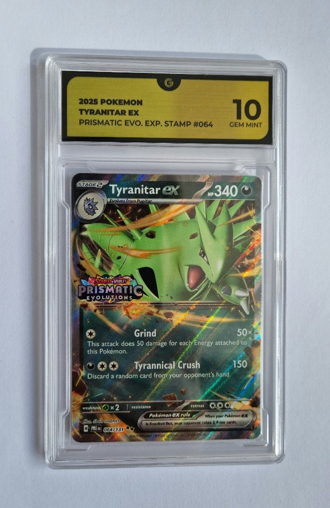 Tyranitar EX - 064/131 - Gem Mint 10, Ophalen of Verzenden, Nieuw, Losse kaart, Foil