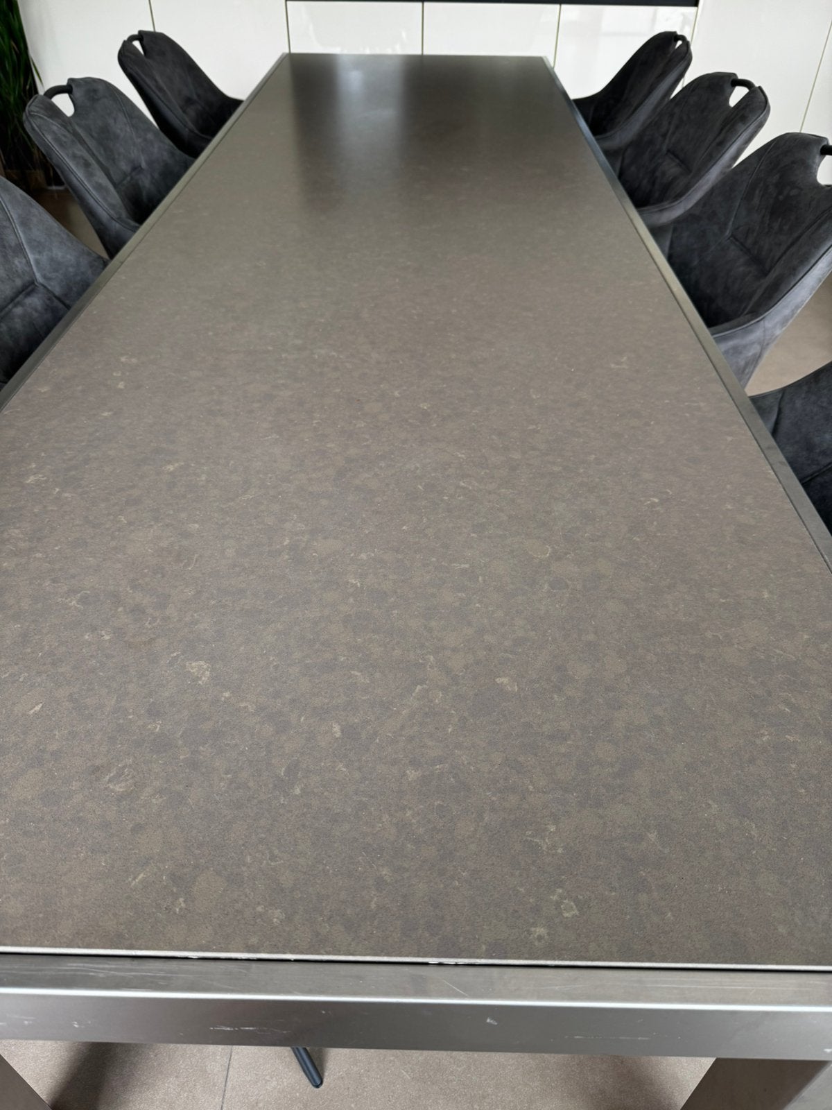 Tuintafel 3 meter x 90cm rvs met hardsteen blad, Tuin en Terras, Tuintafels, Ophalen, Zo goed als nieuw, Rechthoekig, Rvs