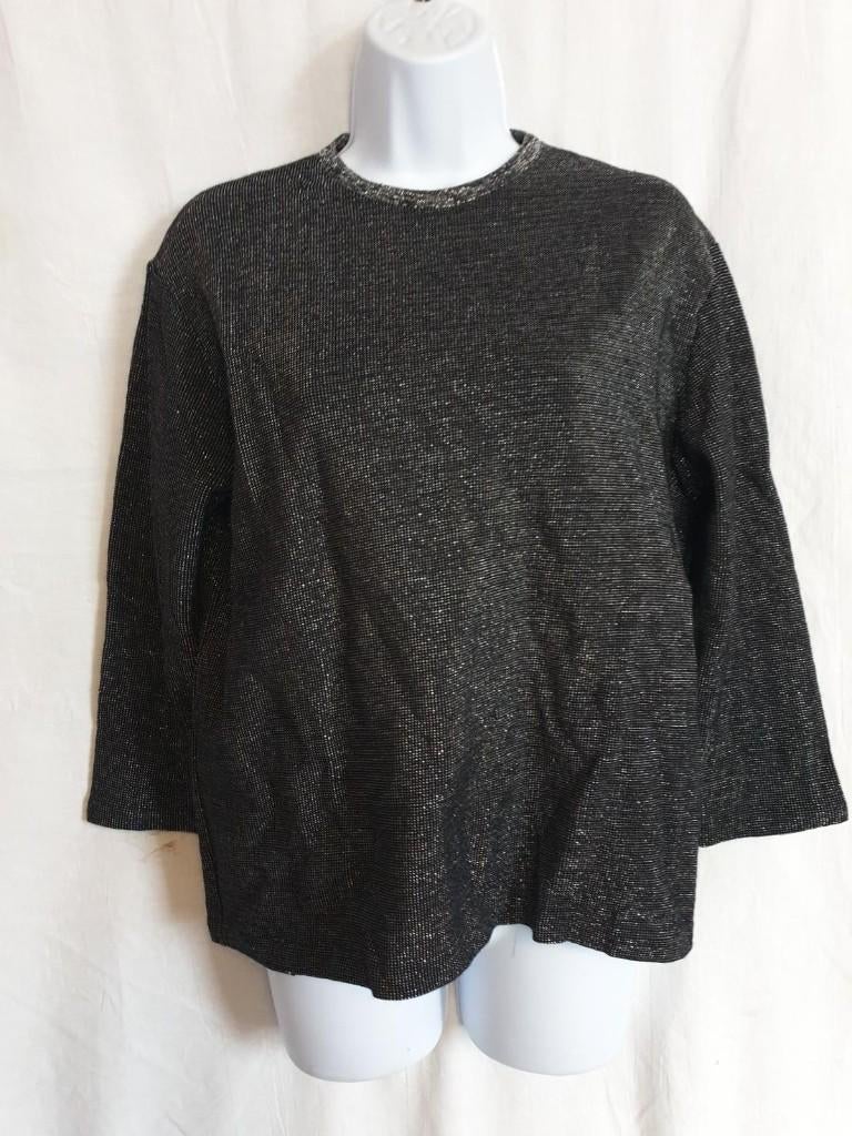 Leuk zwart glitter shirt, voor jaren 80 of disco feest. mt L, Carnaval, ., Ophalen of Verzenden, Zo goed als nieuw