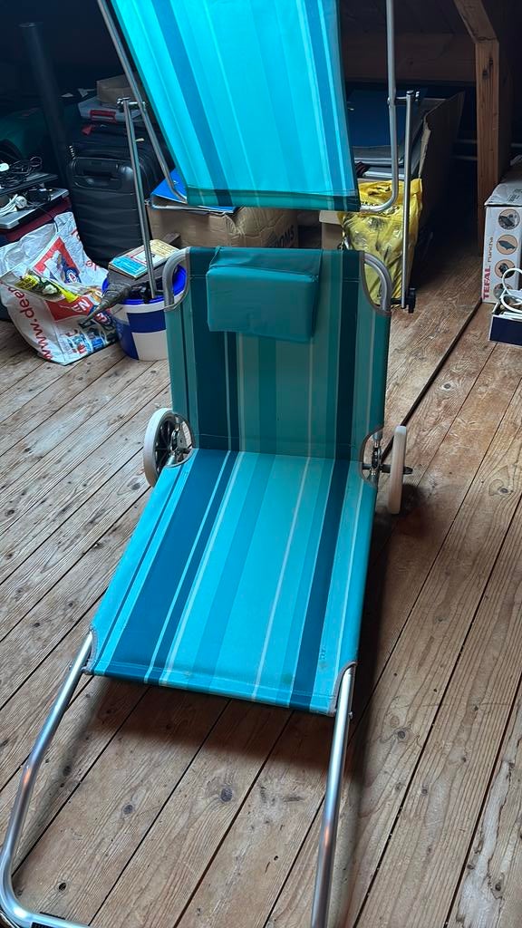 Strandstoel met wieltjes, Ophalen, Zo goed als nieuw, Kunststof