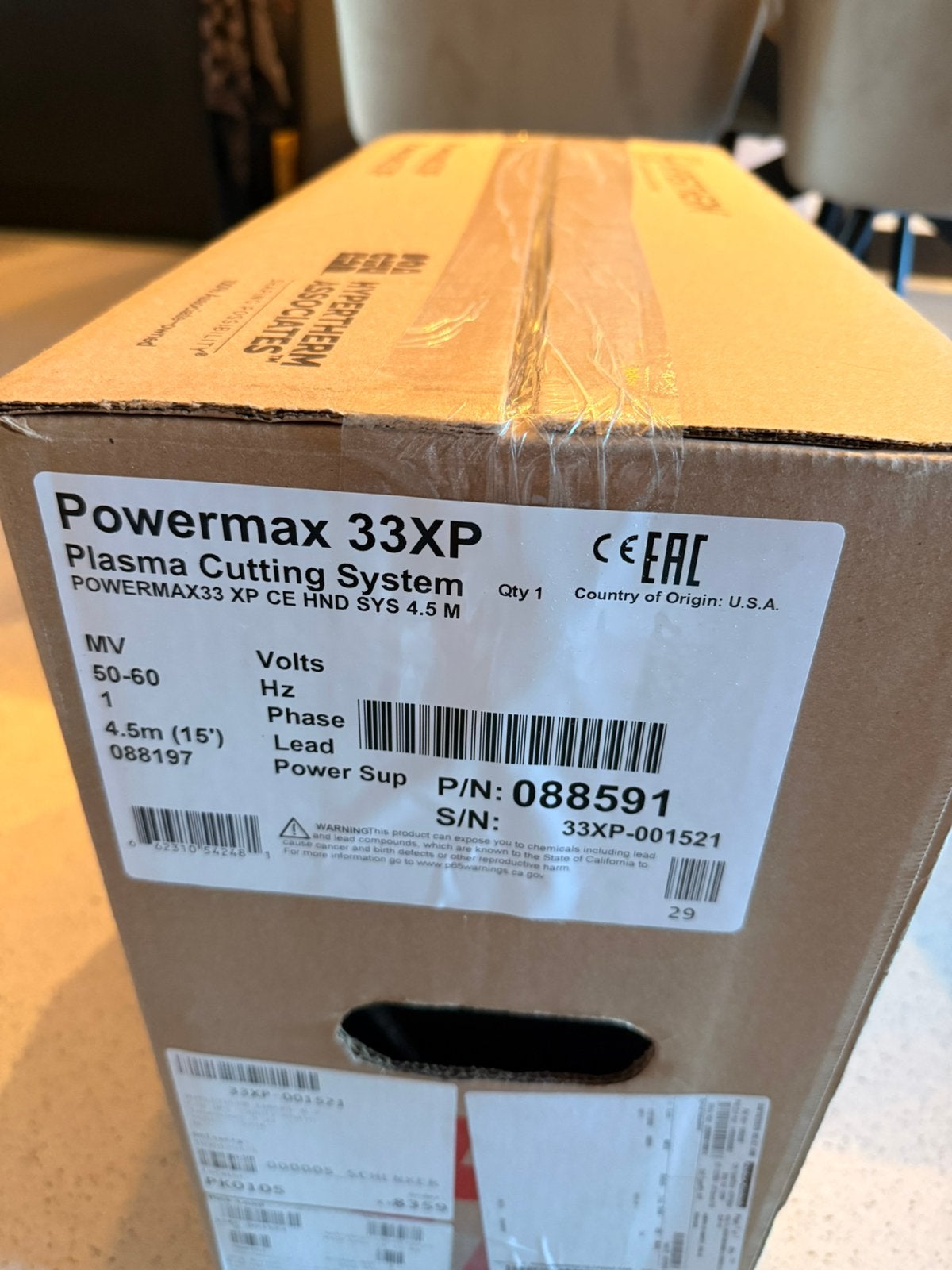 Hypertherm Powermax 33XP Plasma Snijder - Nieuw in Doos, Ophalen, Nieuw, Minder dan 150 ampère, Overige typen