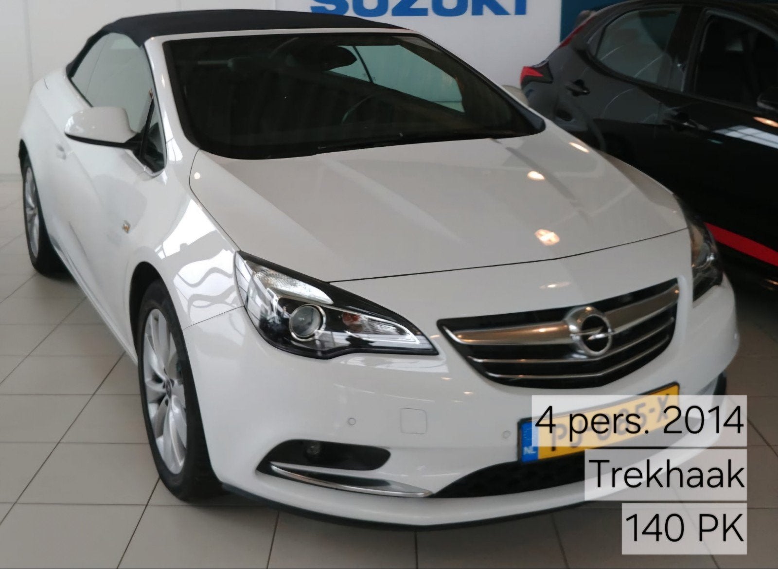 Opel Cascada 1.4 Turbo |2014 Wit| Luxe Cabrio | Trekhaak, Auto's, Voorwielaandrijving, 1250 kg, 4 cilinders, Cabriolet