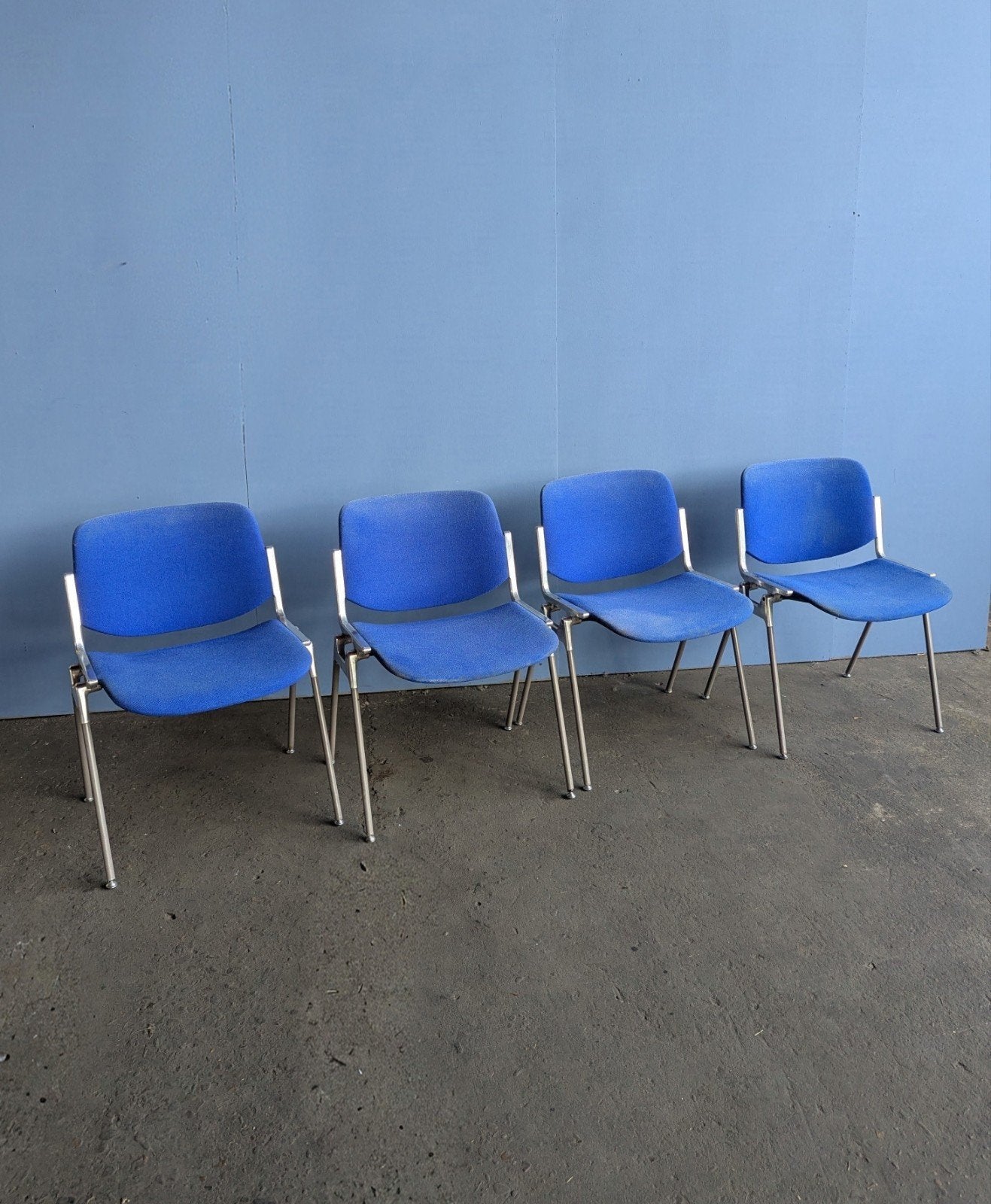 4x blauwe DSC106 Castelli stoelen, Huis en Inrichting, Ophalen, Stof, Gebruikt, Blauw