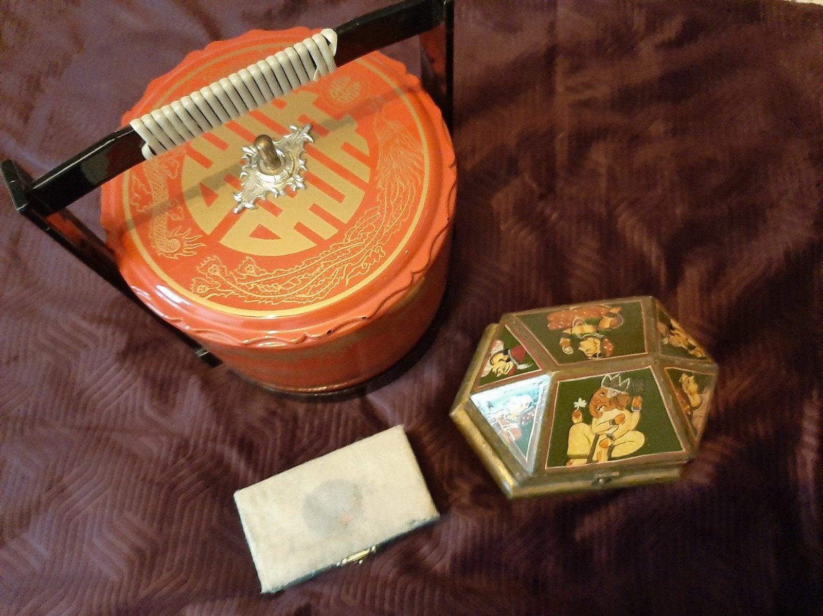 Vintage Chinese Lakwerk Doosjes Set, Ophalen of Verzenden