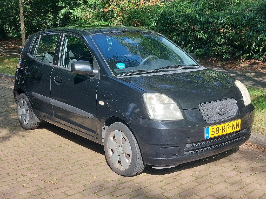 Kia Picanto 1.0 2005 Zwart | Recent APK Gekeurd!, Voorwielaandrijving, Stof, 836 kg, 31 €/maand