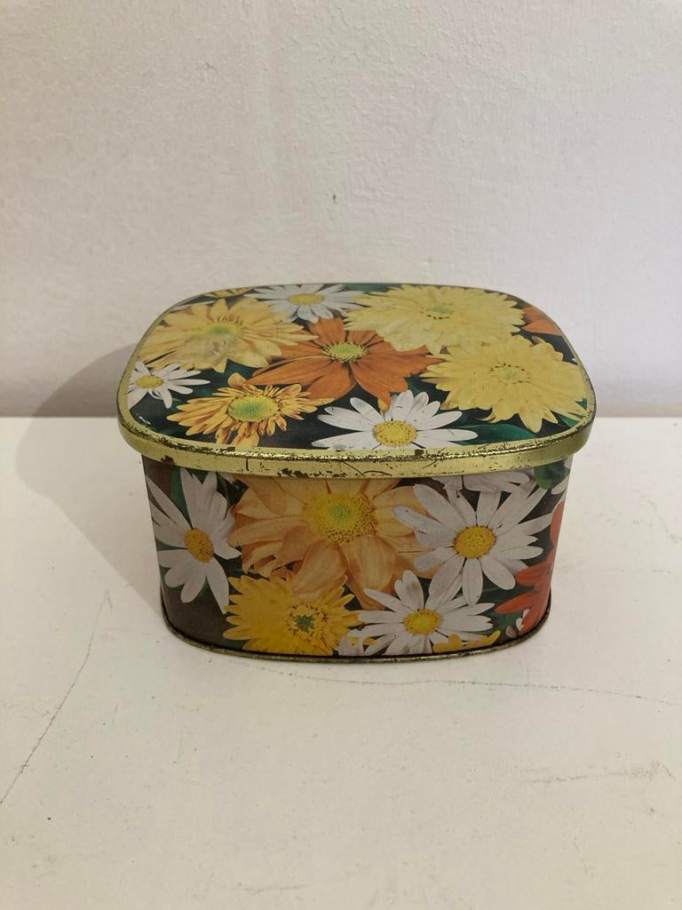 Vintage Côte d'Or blik met bloemendessin, Ophalen of Verzenden, Gebruikt, Koek(jes), Overige merken
