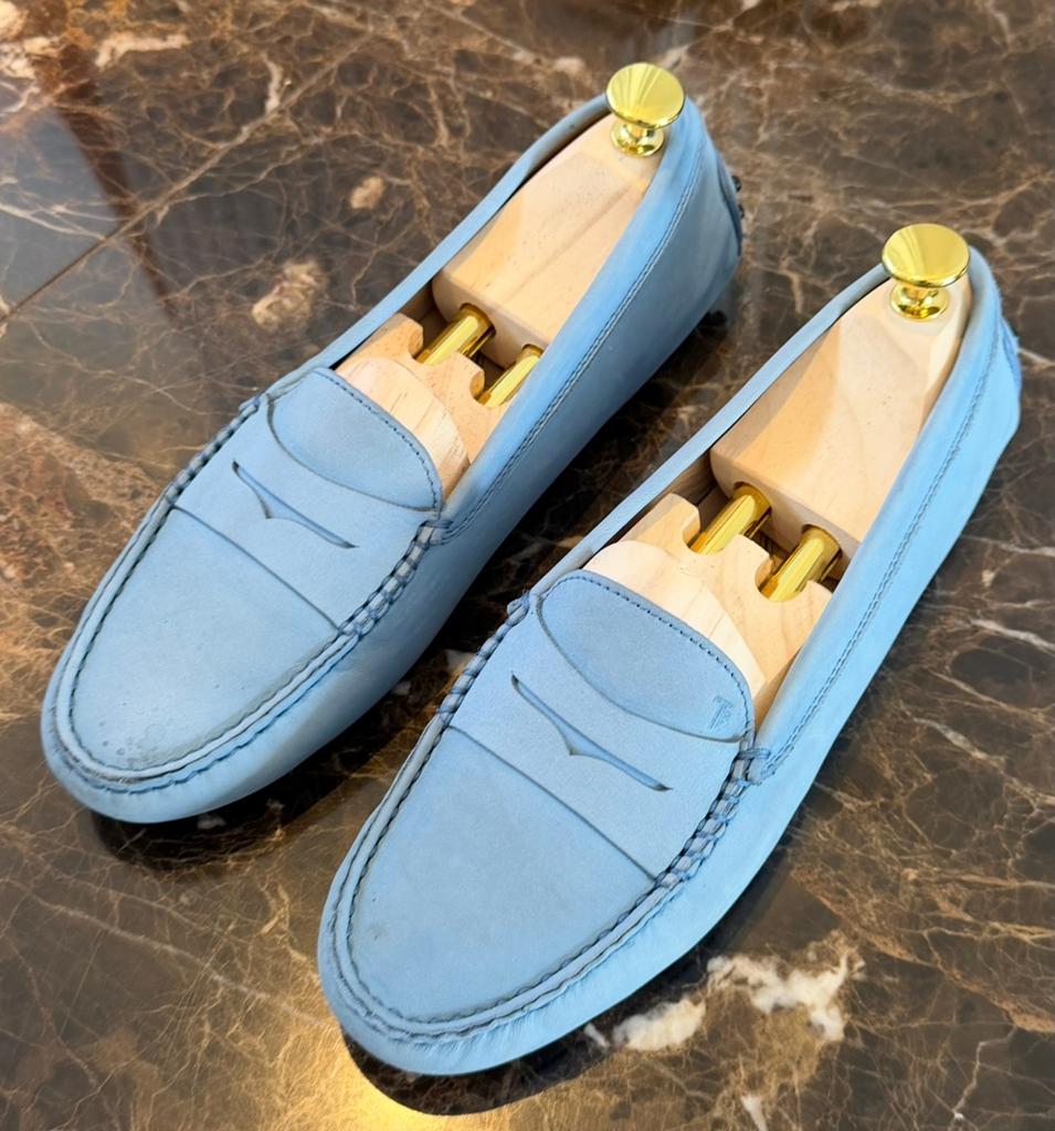 Tod's Gommino Loafers Driving Shoes Blauw Leer maat 39, Blauw, Ophalen of Verzenden, Espadrilles of Moccasins, Gedragen