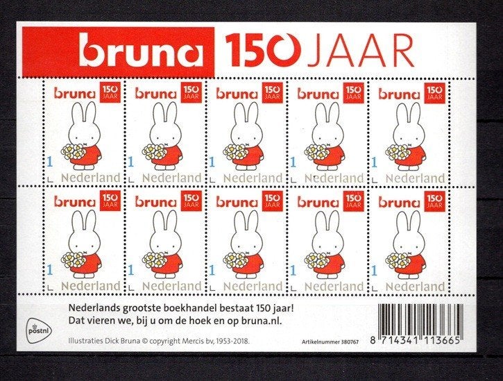 postfris velletje met persoonlijke postzegels. Nijntje, Postzegels en Munten, Postzegels | Nederland, Ophalen of Verzenden, Na 1940