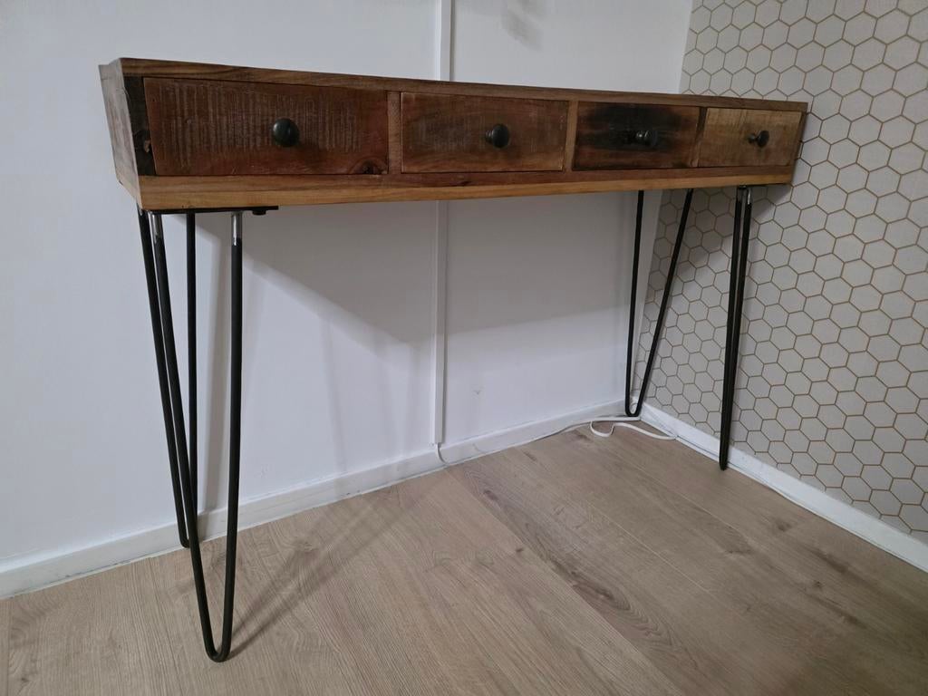 Sidetable van mangohout - 110x30x75 cm, Huis en Inrichting, Tafels | Sidetables, Ophalen, Gebruikt, 100 tot 150 cm, 25 tot 50 cm