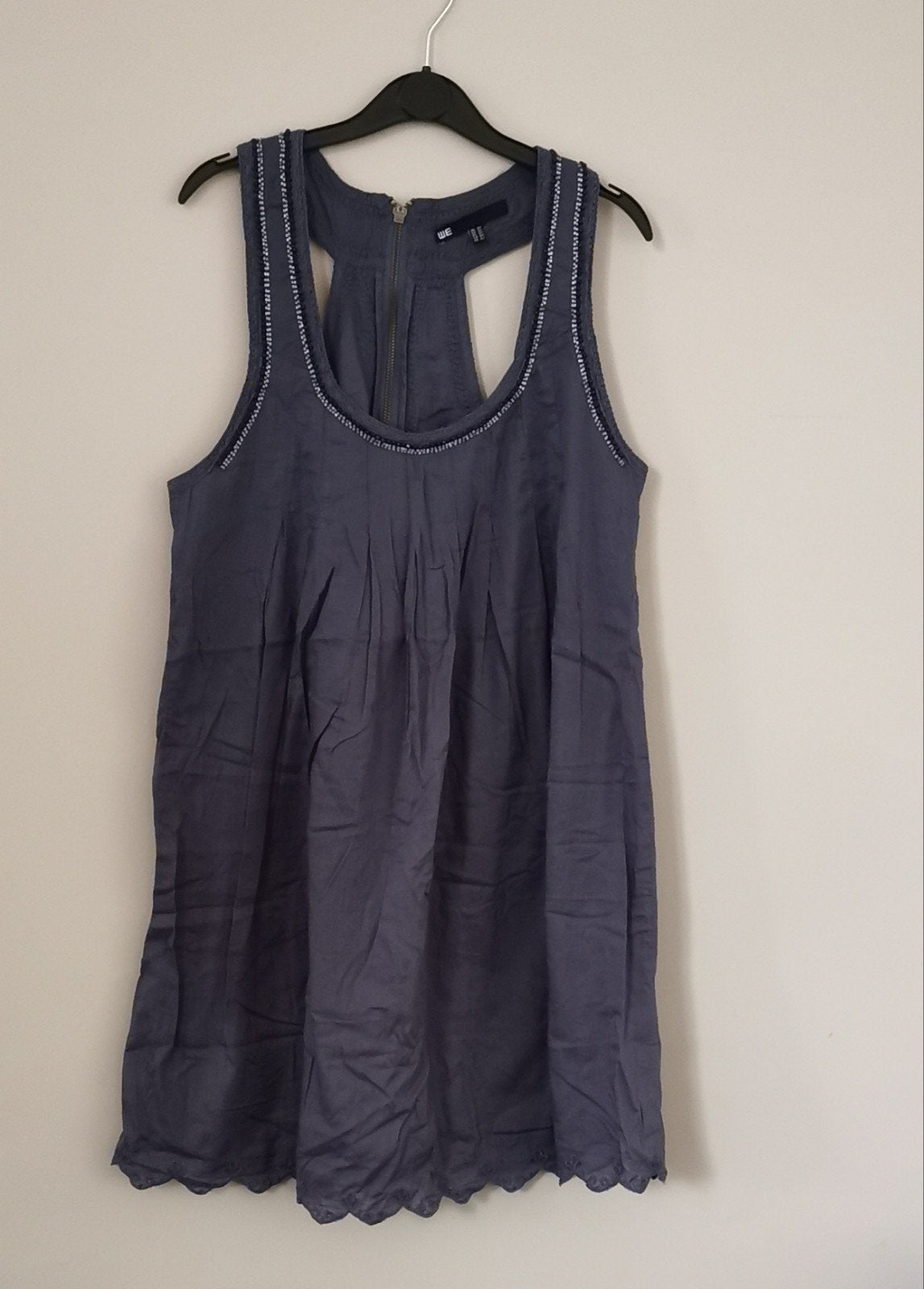 WE overgooier mt. 40, Kleding | Dames, Jurken, Zo goed als nieuw, Maat 38/40 (M), Blauw, Boven de knie, Verzenden