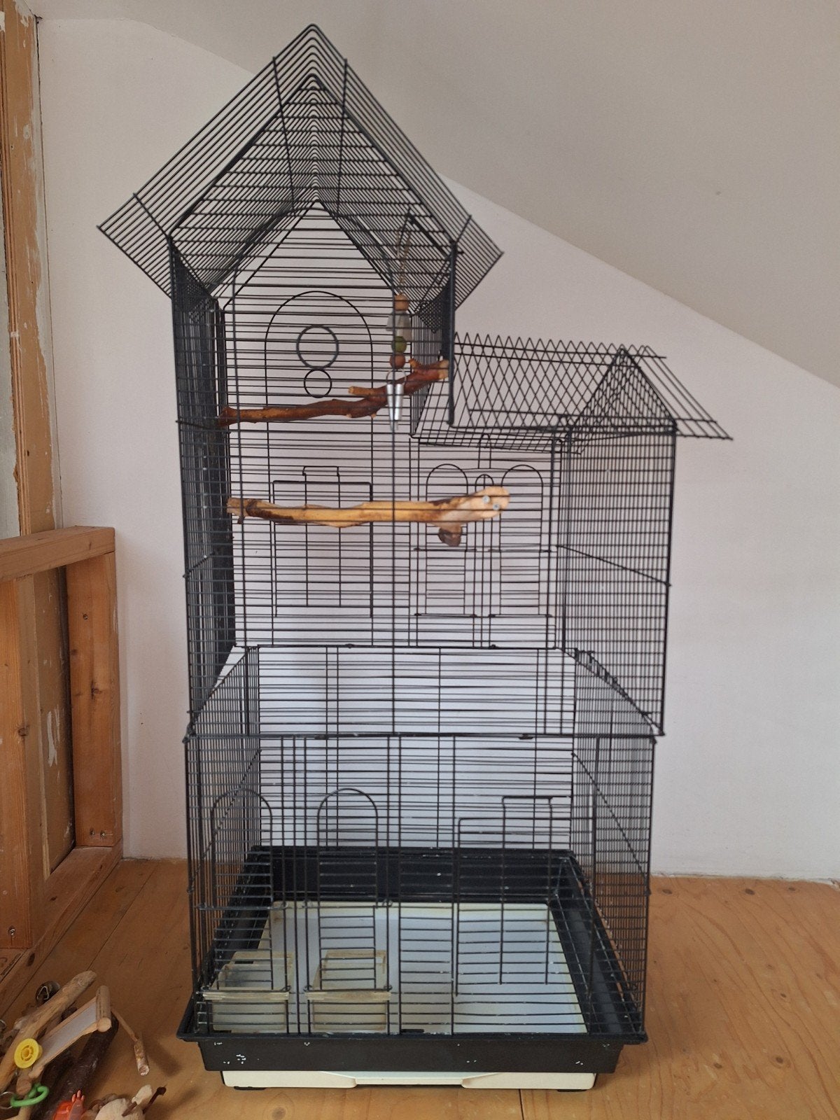 Vrolijke vogelkooi, Ophalen, Metaal, Vogelkooi