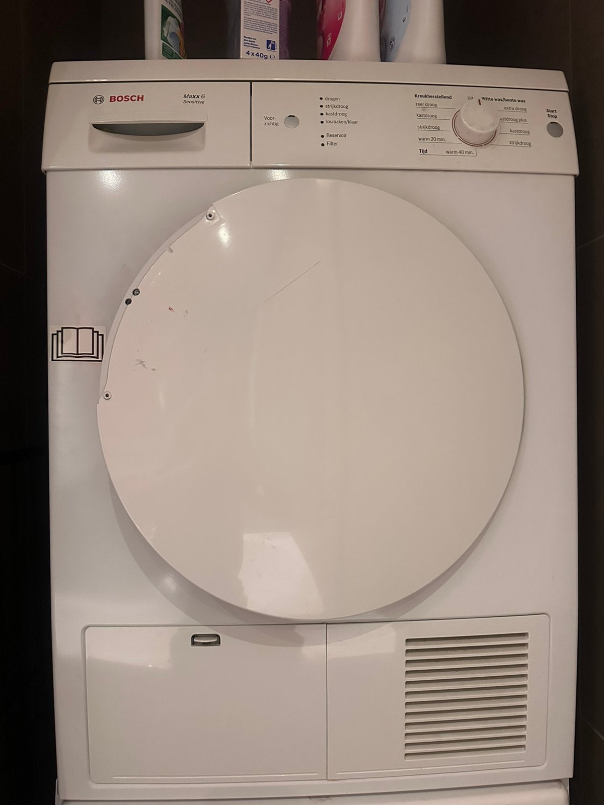 Bosch maxx 6 wasdroger, Ophalen, 6 tot 8 kg, Gebruikt, 85 tot 90 cm