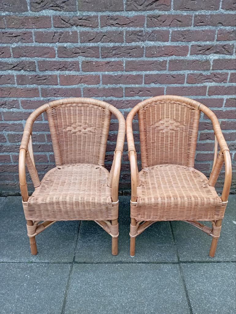 2 Kinder rotanstoelen, Ophalen, Kunststof