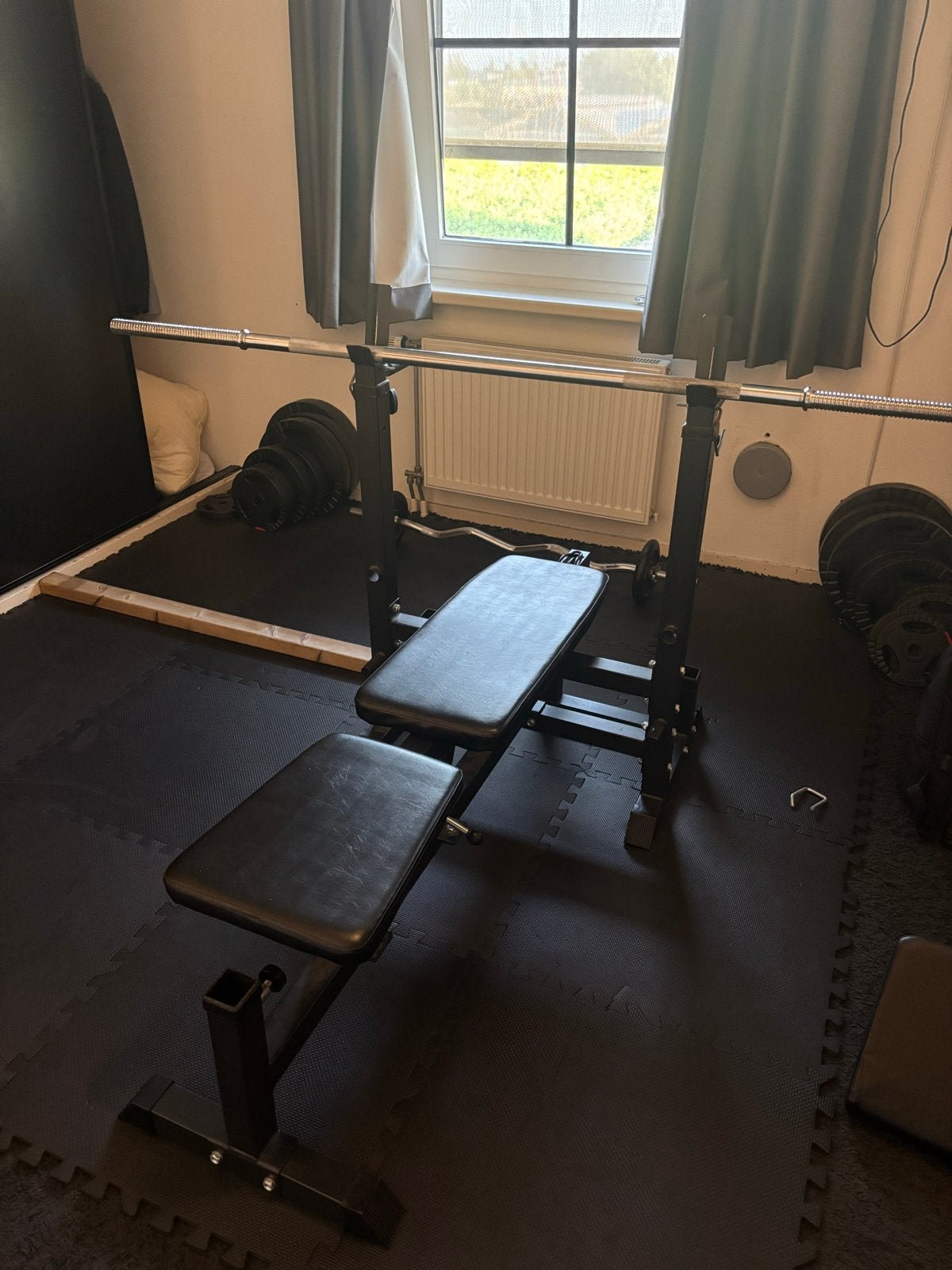 Complete Home Gym Set: Latpulldown, Bench, Gewichten & Meer, Ophalen, Gebruikt, Armen, Fitnessbank