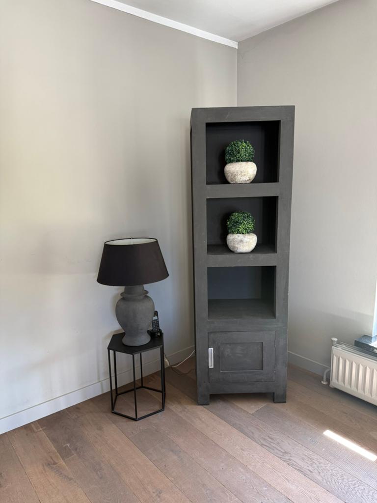 Kastje met salontafel en lamp, Ophalen, Teakhout, 50 tot 100 cm, Zo goed als nieuw