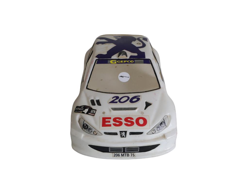 Peugeot 206 ESSO body 1/10 rc auto, Ophalen of Verzenden, Gebruikt, Onderdeel