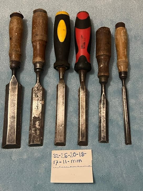 Set van 6 beitels - diverse maten, Ophalen of Verzenden, Gebruikt
