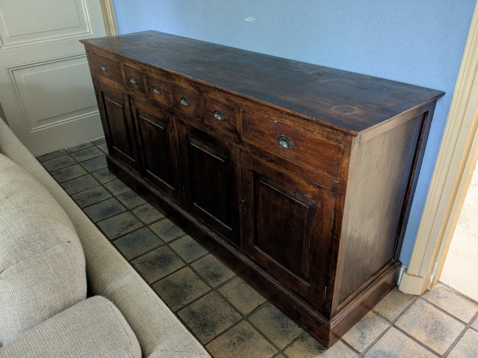 Vintage teakhouten dressoir, Ophalen, Gebruikt, 150 tot 200 cm, Teakhout