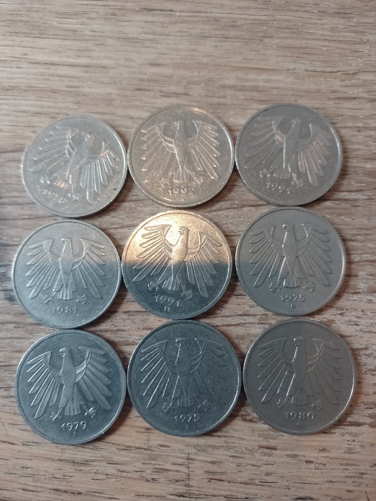 Deutsche mark 5 munten, Ophalen of Verzenden, Duitsland, Setje