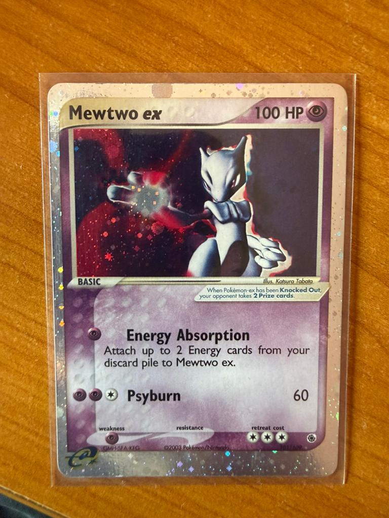 2003 pokemon ex ruby & sapphire 101 mewtwo ex holo, Ophalen of Verzenden, Zo goed als nieuw, Losse kaart, Foil