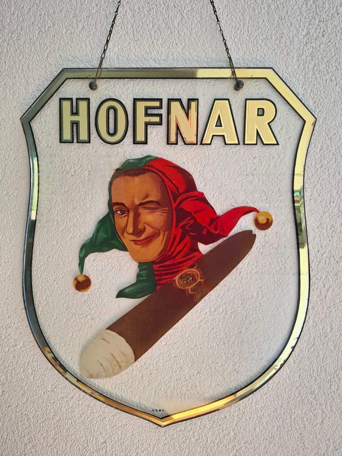 Hofnar vintage reclamebord, Ophalen
