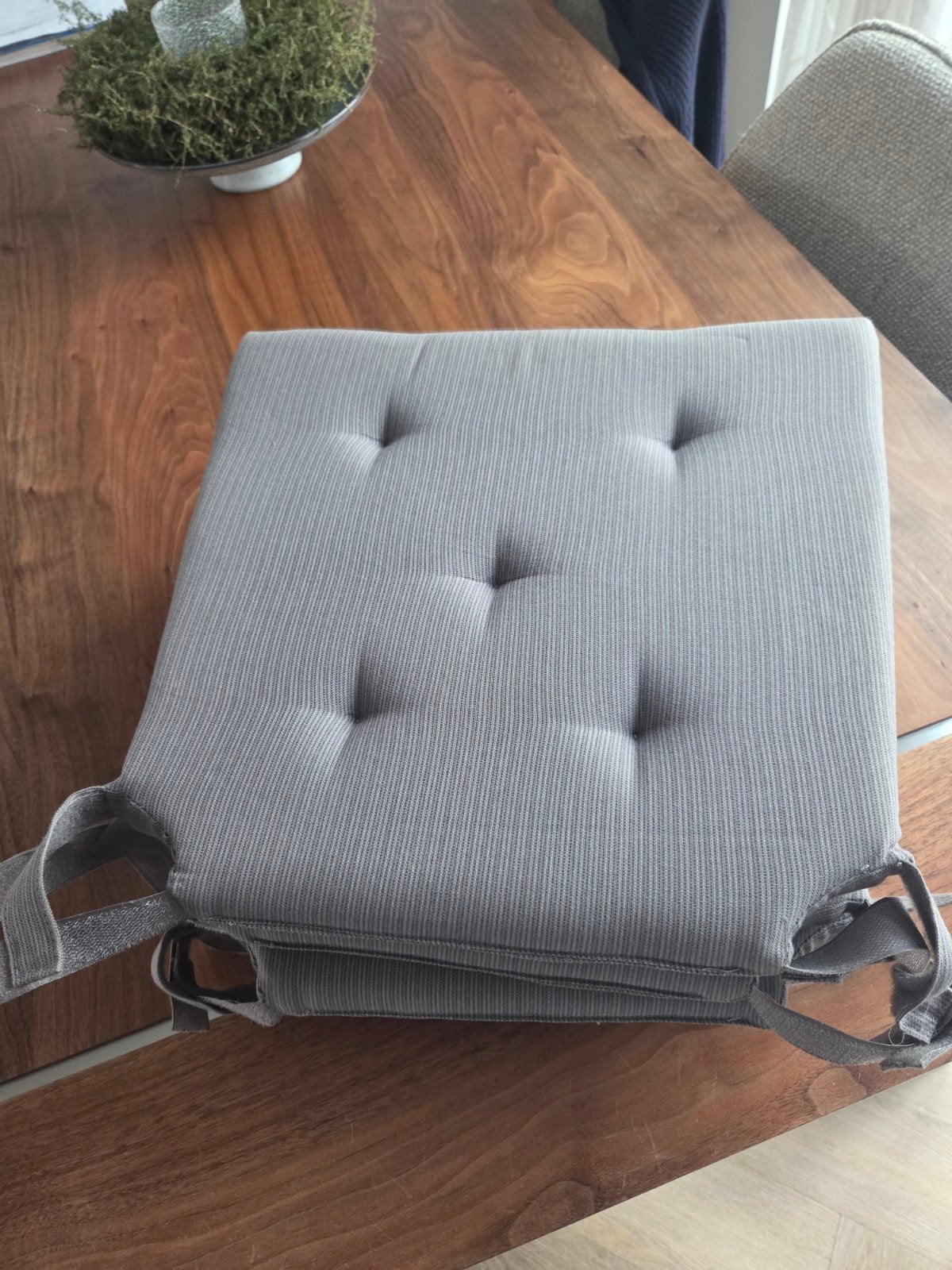 4 grijze Ikea Justina zitkussens, Ophalen, Gebruikt, IKEA, Vierkant