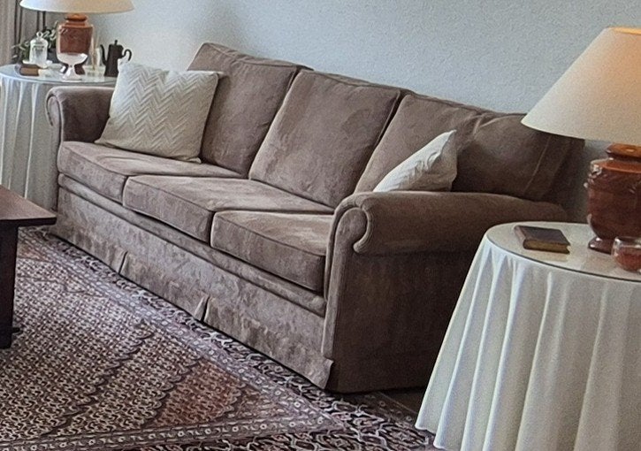 Hele nette 3-zitsbank met ribstof, Huis en Inrichting, Ophalen, Driepersoons, 75 tot 100 cm, Zo goed als nieuw
