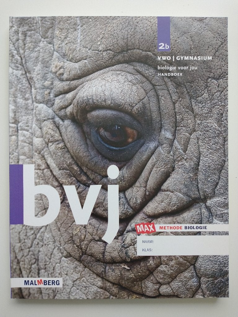 Biologie voor jou handboek 2b vwo/gymnasium, VWO, Malmberg, Biologie, Nieuw