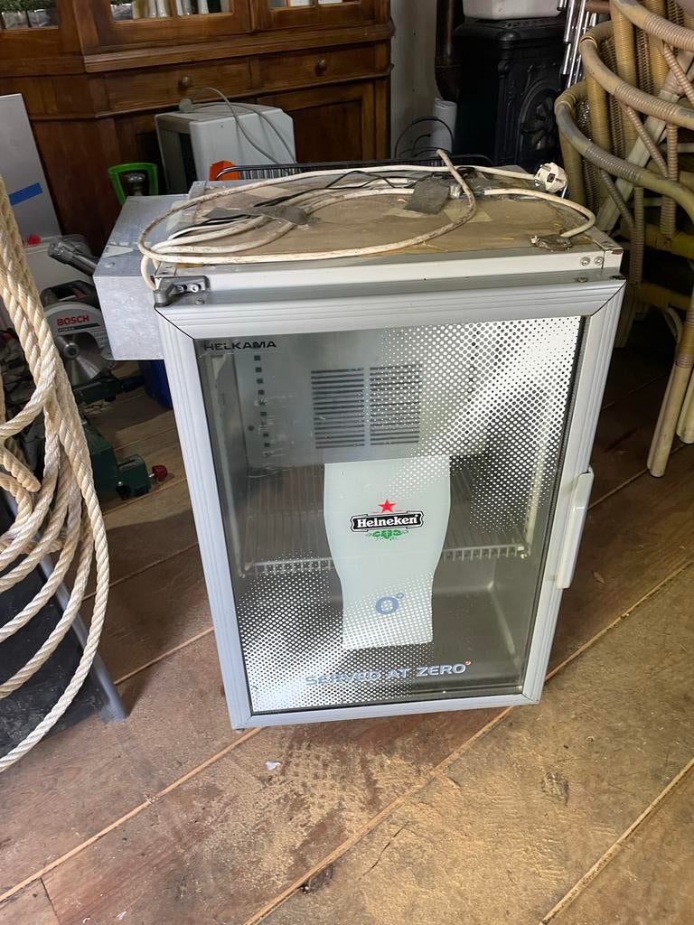 Heineken Extra Cold Glasdeur Koelkast voor Feestjes, Ophalen of Verzenden, Minder dan 75 liter, Zonder vriesvak, Gebruikt