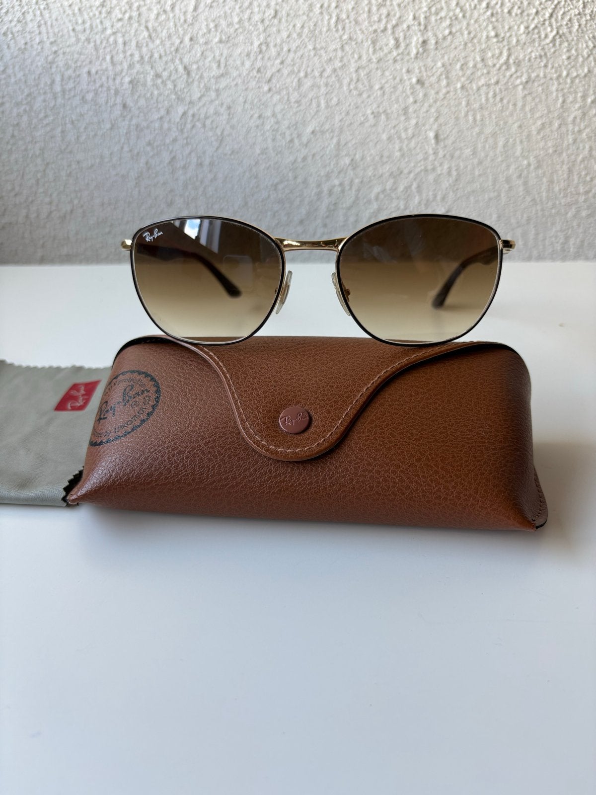 Ray-Ban RB 3702 900/51 57-18-135 Zonnebril - Bruin/Goud, Zonnebril, Bruin, Ophalen of Verzenden, Zo goed als nieuw