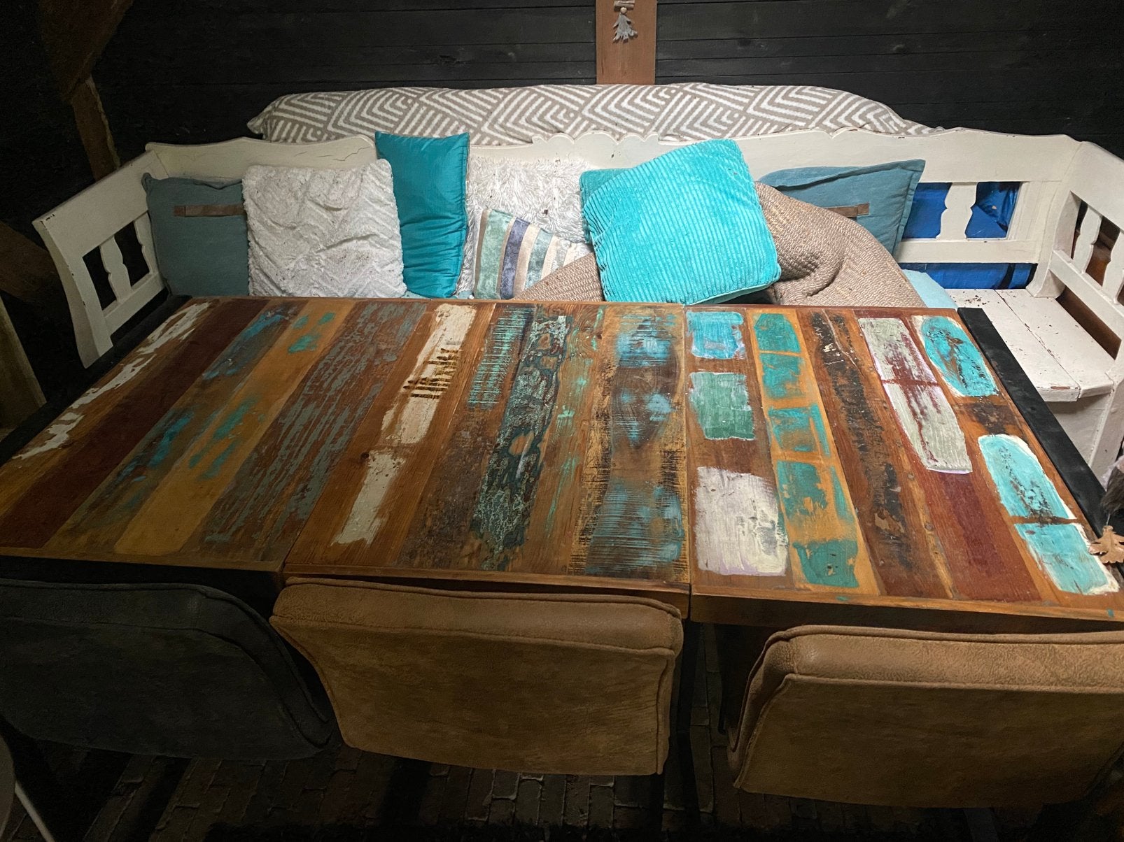Eettafel met 4 stoelen, Ophalen, 150 tot 200 cm, Vier personen, Rechthoekig