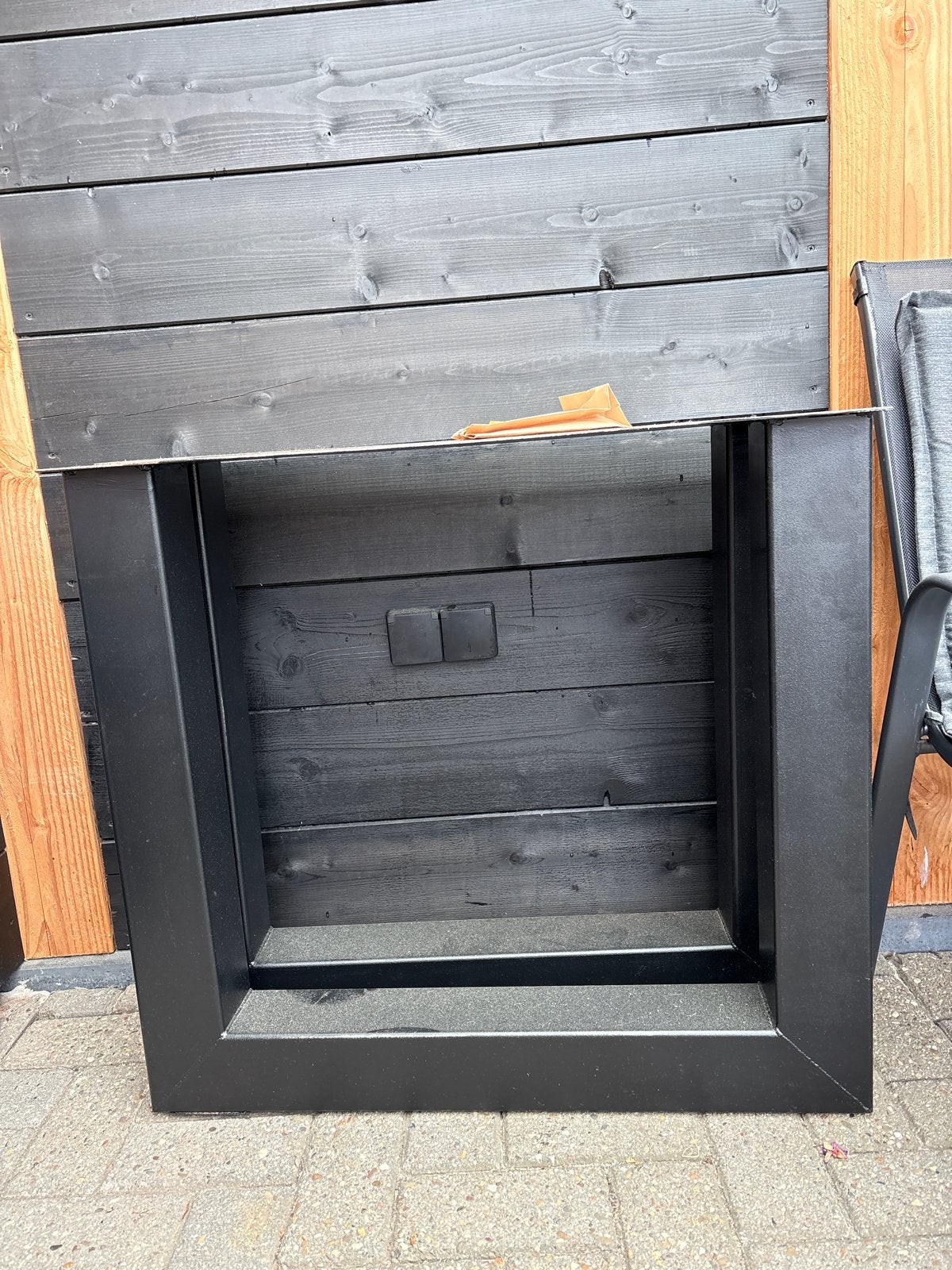 Zwart metalen onderstel voor tafel (tafelpoot), Ophalen, Gebruikt, Rechthoekig, Metaal