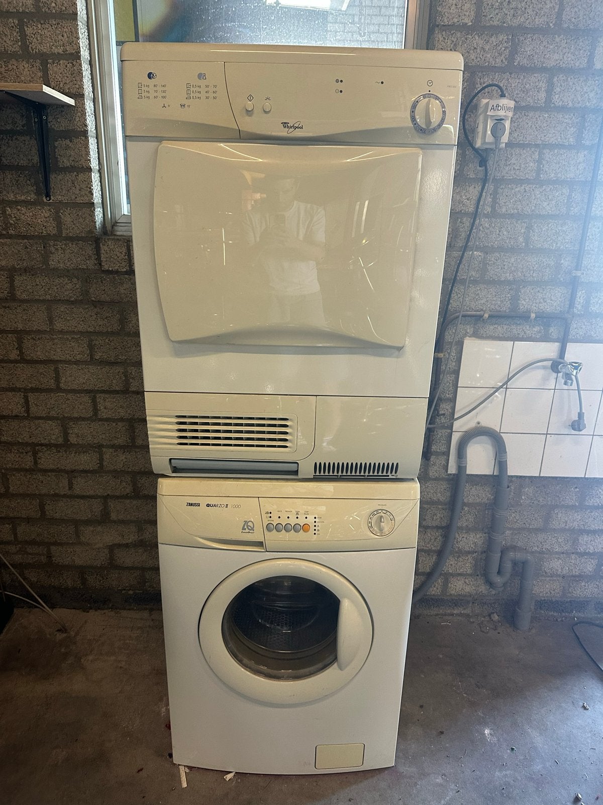 Zanussi Wasmachine & Whirlpool Droger Set - Gebruikt, 6 tot 8 kg, Ophalen, Gebruikt, 95 cm of meer