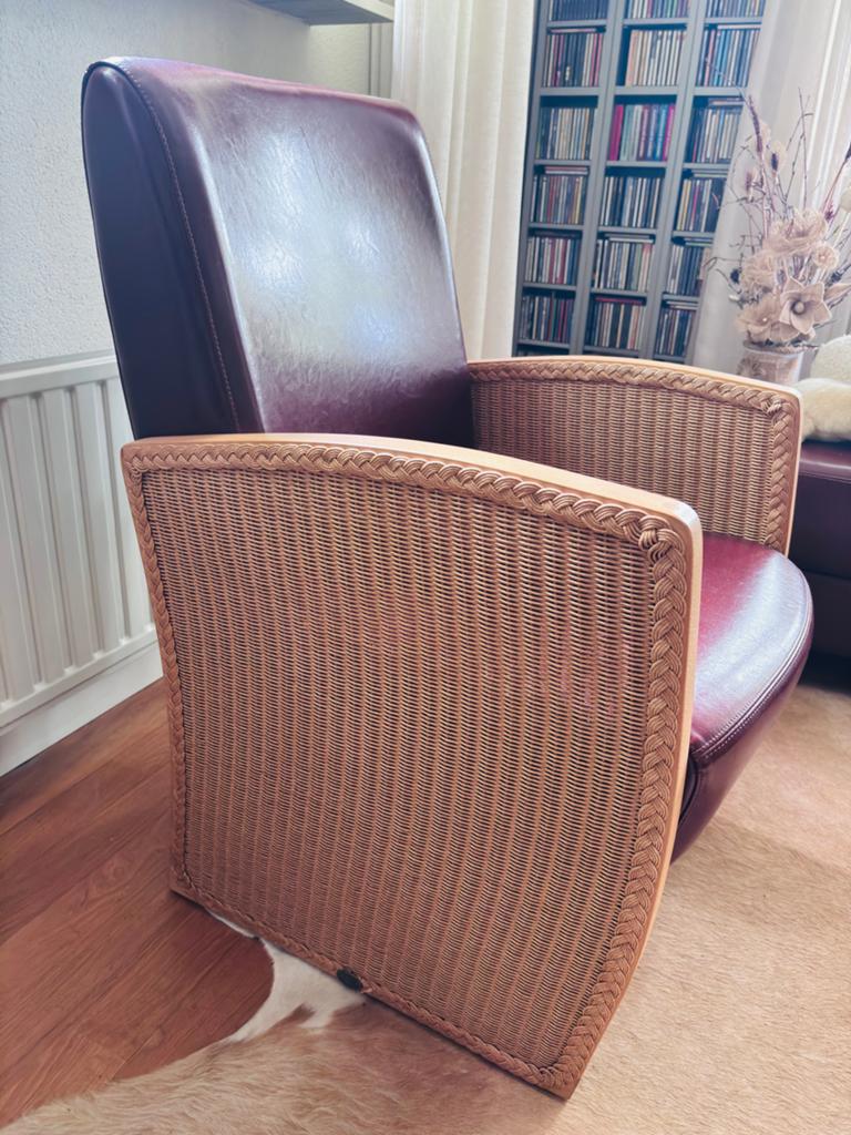 2 heerlijke leren stoelen met beuken en loom corpus, Ophalen, Gebruikt, Twee, Overige kleuren