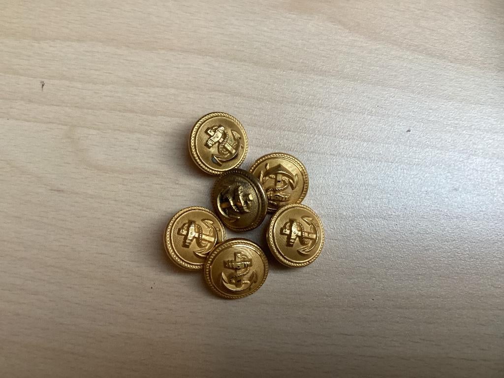 Originele Duitse Kriegsmarine uniformknopen 6 stuks, Ophalen of Verzenden, Marine, Duitsland, Embleem of Badge